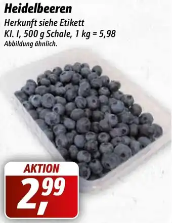 Simmel Heidelbeeren 500 g Schale Angebot