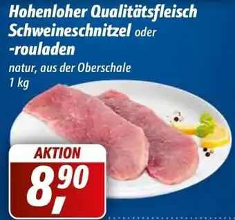 Simmel Hohenloher Qualitätsfleisch Schweineschnitzel oder rouladen 1 kg Angebot