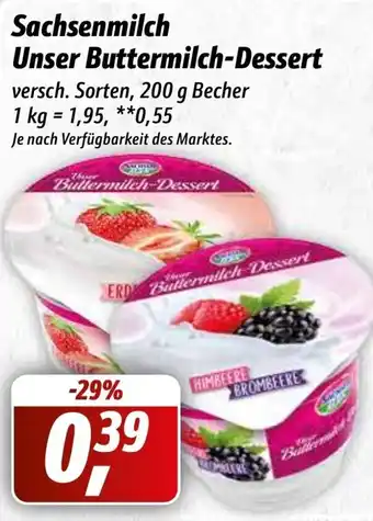 Simmel Sachsenmilch Unser Buttermilch Dessert 200 g Becher Angebot