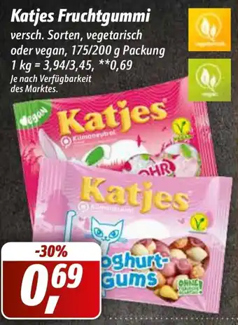 Simmel Katjes Fruchtgummi 175/200g Packung Angebot