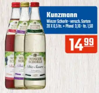 Hörl Getränke Kunzmann Winzer Schorle 20x0,5 Ltr. Angebot