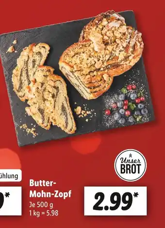 Lidl Butter-mohn-zopf Angebot