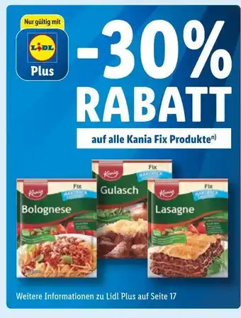 Lidl Kania fix -30% rabatt Angebot