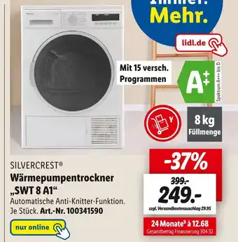 Lidl Silvercrest wärmepumpentrockner „swt 8 a1“ Angebot