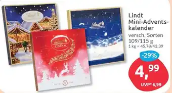 Budni Lindt Mini Adventskalender 109/115 g Angebot