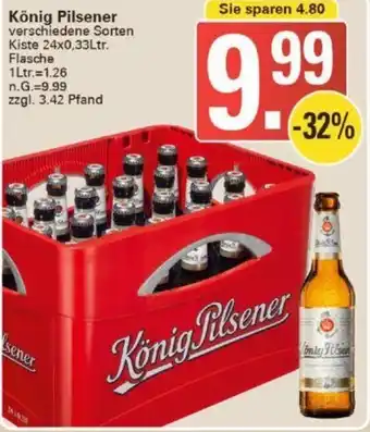 WEZ König Pilsener Kiste 24x0,33Ltr. Flasche Angebot