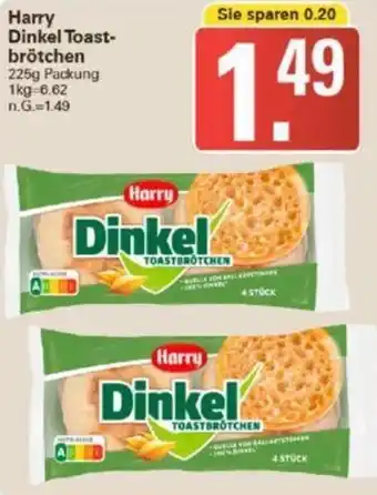 WEZ Harry Dinkel Toastbrötchen 225g Packung Angebot