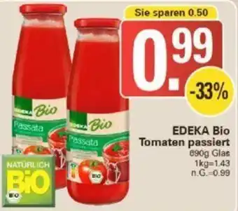 WEZ Edeka Bio Tomaten passiert 690g Glas Angebot