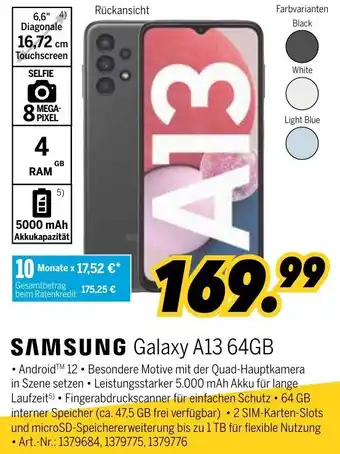 MEDIMAX Samsung Galaxy A13 64GB Angebot