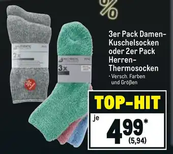 METRO 3er Pack Damen Kuschelsocken oder 2er Pack Herren Thermosocken Angebot