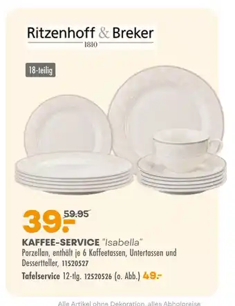 Möbel Kraft Ritzenhoff & breker kaffeeservice "isabella" Angebot