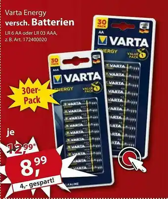 Sonderpreis Baumarkt Varta Energy Batterien Angebot