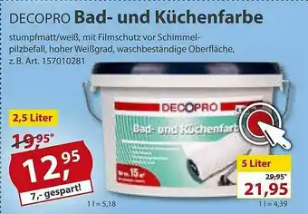 Sonderpreis Baumarkt Decopro Bad Und Küchenfarbe Angebot