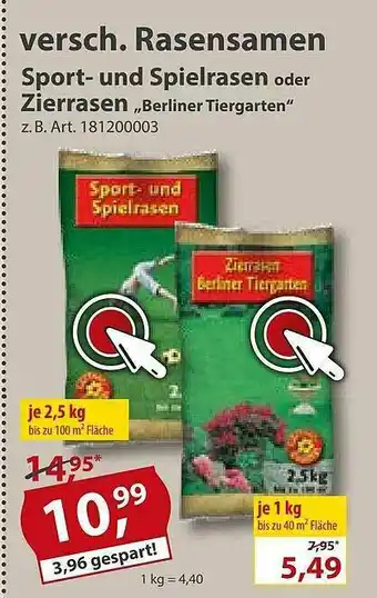 Sonderpreis Baumarkt Versch. Rasensamen Sport Und Spielrasen Oder Zierrasen Angebot