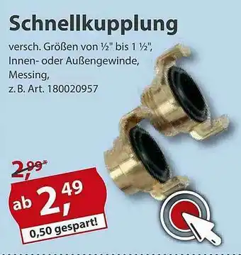 Sonderpreis Baumarkt Schnellkupplung Angebot