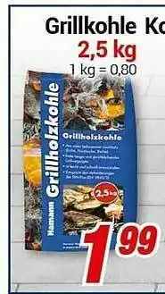 CENTERSHOP Grillholzkohle 2,5 Kg Angebot