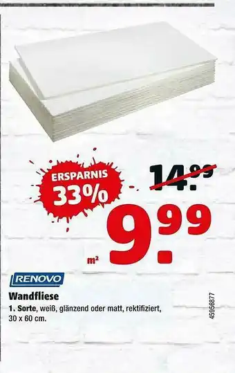 Hagebau Renovo Wandfliese Angebot