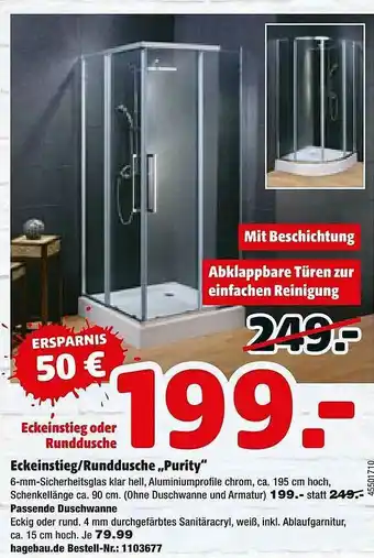 Hagebau Eckeinstieg Oder Runddusche „purity” Angebot