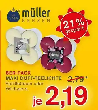 KODi Müller 8er Pack Maxi Duft-teelichte Angebot