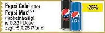 E-Center Pepsi Cola Oder Pepsi Max Angebot