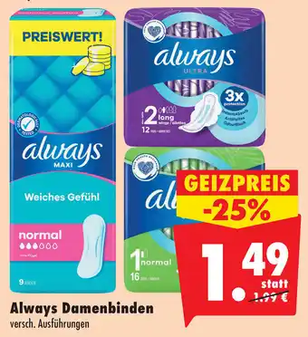 Mäc Geiz Always Damenbinden Angebot