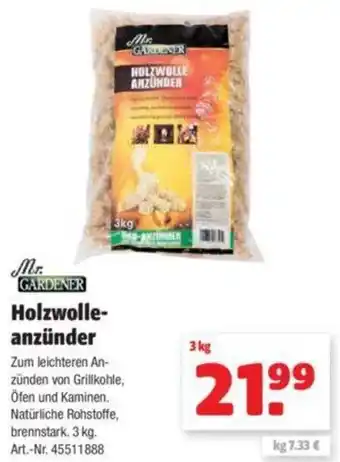 Hagebau Mr. Gardener Holzwolle Anzünder 3 kg Angebot