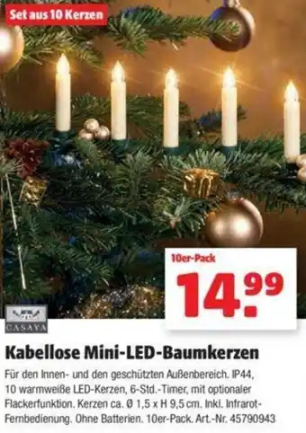 Hagebau Casaya Kabellose Mini LED Baumkerzen 10er Pack Angebot