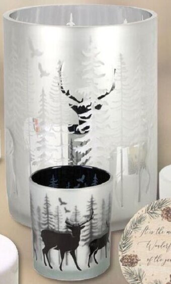 Thomas Philipps Glas Windlicht mit Wintermotiv Angebot