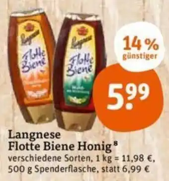 tegut Langnese Flotte Biene Honig 500 g Angebot