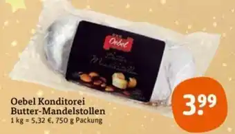 tegut Oebel Konditorei Butter Mandelstollen 750 g Packung Angebot