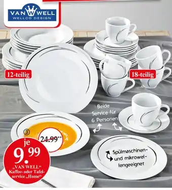 Woolworth Van Well, Kaffee oder Tafelservice Home Angebot