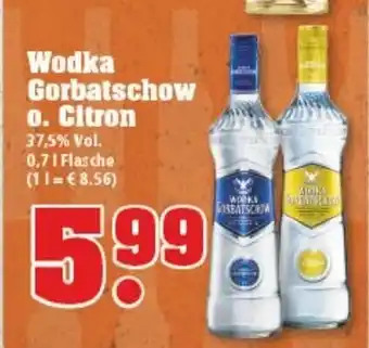 trinkgut Wodka Gorbatschow  o. Citron 0,7L Angebot