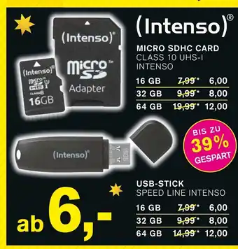 KODi Intenso Class 10 UHS-I Micro SDHC Card / Speed Line  USB-Stick 16 GB Angebot