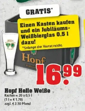 trinkgut Hopf Helle Weiße 20x0,5L Angebot