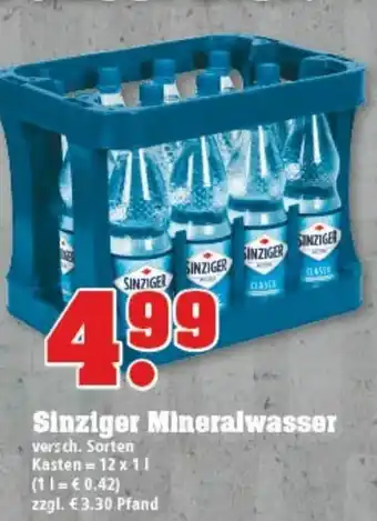 trinkgut Sinziger Mineralwasser 12x1L Angebot