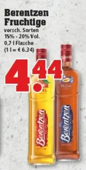 trinkgut Berentzen Fruchtige 0,7L Angebot