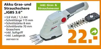 Globus Baumarkt Akku Gras und Strauchschere IGBS 3.6 Angebot