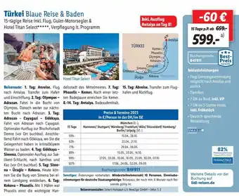 Lidl Türkei Blaue Reise & Baden Angebot