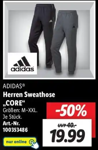 Lidl Adidas Herren Sweathose Core Angebot