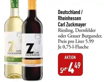 Galeria Markthalle Deutschland/Rheinhessen Carl Zuckmayer 0,75 L Flasche Angebot