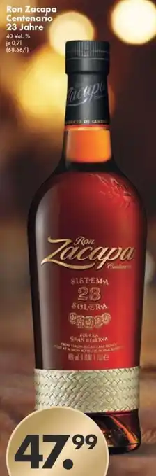 Trink und Spare Ron Zacapa Centenario 23 Jahre 0,7L Angebot