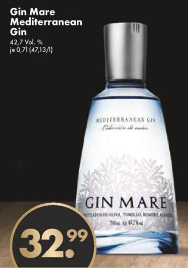 Gin Mare Mediterranean Gin 0,7L Angebot bei Trink und Spare