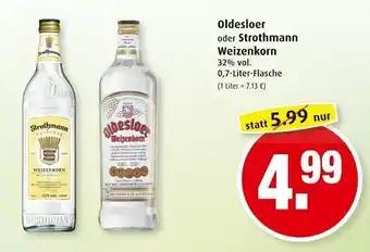 Markant Oldesloer oder Strothmann Weizenkorn 0,7L Angebot