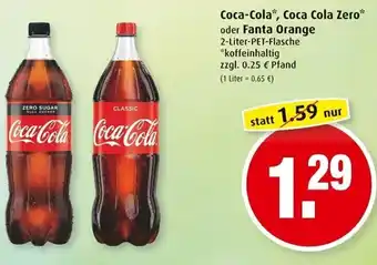 Markant Coca Cola, Coca Cola Zero oder Fanta Orange 2L Angebot