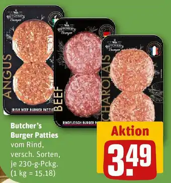 REWE Butcher's Burger Patties 230 g Pckg. Angebot