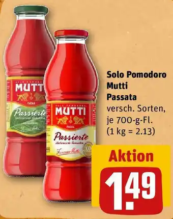 REWE Solo Pomodoro Mutti Passata 700 g Fl. Angebot