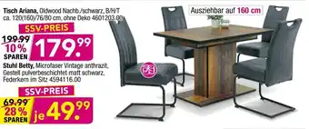 Möbel Boss Tisch Ariana oder Stuhl Betty Angebot