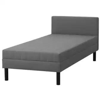 IKEA Svelgen bettgestell gepolstert mit matratze mit kopfteil/grau Angebot