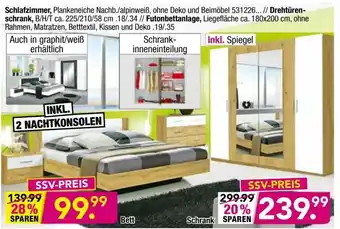 Möbel Boss Schlafzimmer, Drehtürenschrank  oder Futonbettanlage Angebot