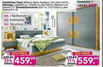 Möbel Boss Schlafzimmer Forest, Schwebetürenschrank oder Bettanlage Angebot